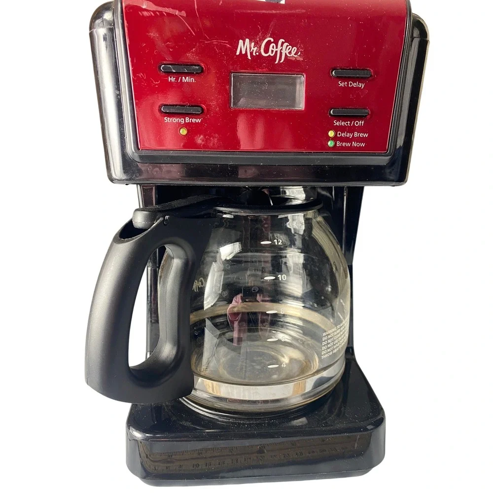 Mr Coffee 12 Cup Coffee Maker Red Black Programmable Delay Brew Functionality